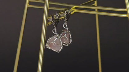 Boucles d'oreilles en quartz rose – Bijoux élégants et délicats
