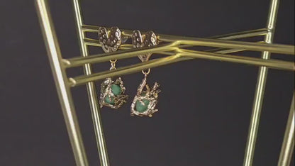 Boucles d'oreilles en jade vert faites à la main : Sérénité élégante