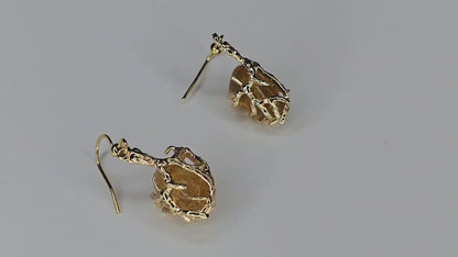 Boucles d'oreilles élégantes en citrine fabriquées à la main - Bijoux intemporels avec une lueur dorée raffinée