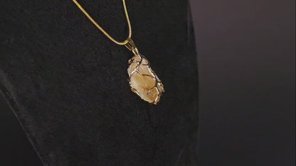 Collier pendentif en citrine brésilienne : beauté naturelle