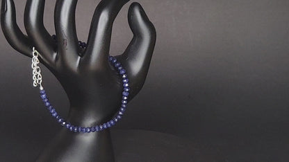Magnifique bracelet délicat en saphir bleu fait main - Design élégant et intemporel