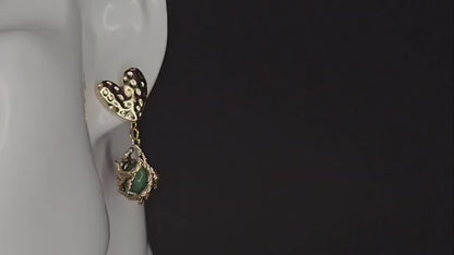 Boucles d'oreilles en jade vert faites à la main : Sérénité élégante