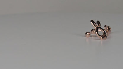 Boucles d'oreilles à tige irrégulières en argent sterling 925 de luxe en forme de lapin et de carotte délicats