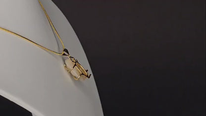 Collier pendentif artisanal en citrine brute naturelle à longueur réglable