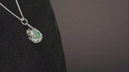 Collier pendentif en jade naturel fait main élégant – Un symbole de grâce intemporelle