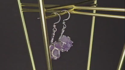 Handmade Natural Amethyst Stone Earrings