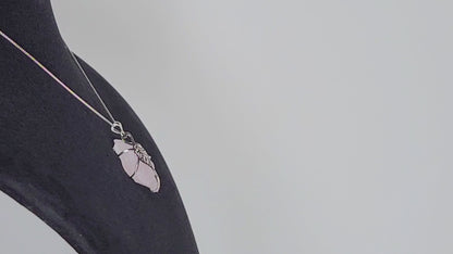 Pendentif en quartz rose en argent sterling 925 Eternal Love avec collier réglable