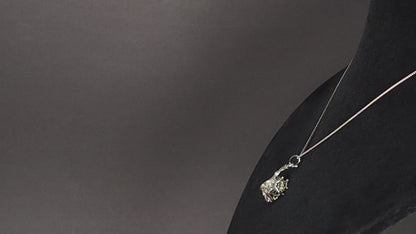 Collier pendentif en pyrite brute fait main avec chaîne réglable