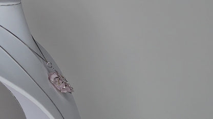 Collier pendentif en argent sterling 925 fait à la main mettant en vedette Cupidon sur une pierre d'améthyste brute avec collier réglable