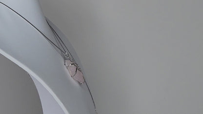 Pendentif en quartz rose en argent sterling 925 Eternal Love avec collier réglable