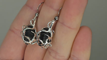 Timeless Protection: Drop Earrings Featuring Black Tourmaline