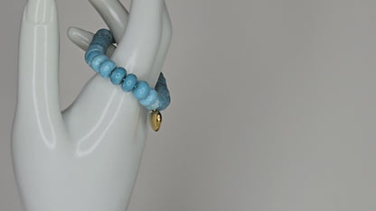 Serene Style –AAA Larimar Bracelet with Heart Charm