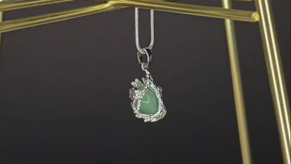 Collier pendentif en jade naturel fait main élégant – Un symbole de grâce intemporelle