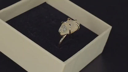 Bague délicate ajustable en citrine