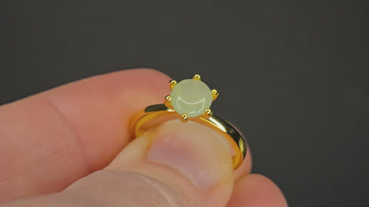 Dainty Adjustable 925 Sterling Silver Jade Ring – Elegance, Harmony & Good Fortune