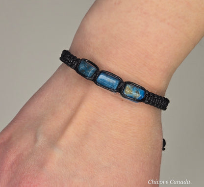 Blue Apatite Bracelet for Him - A Refined Fusion of Focus, Confidence & Purpose