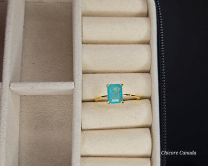 Delicate Sophisticated Statement of Elegance - 925 Sterling Silver Exquisite Paraiba Tourmaline Ring