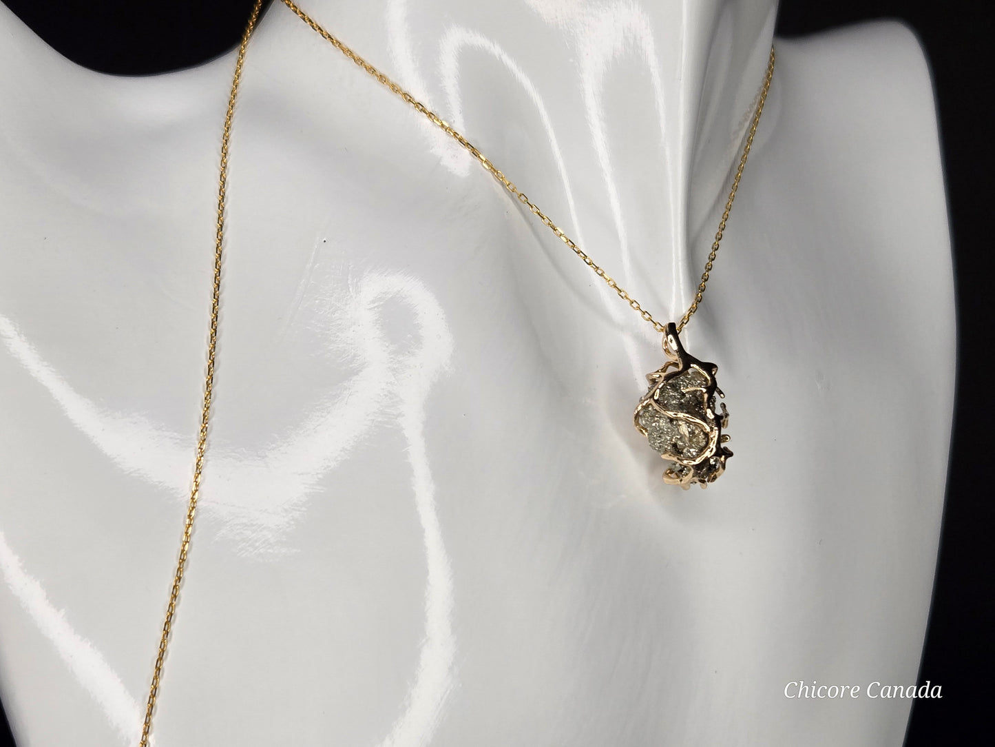 Abundance & Strength: Raw Pyrite and Sterling Silver Necklace