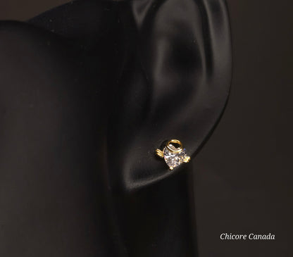 Sterling Silver Asymmetric Evil & Angel Stud Earrings – Luxury Statement Design