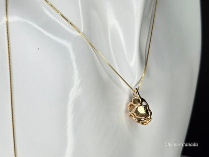 Allure of Raw Pyrite – Handmade Delicate Pendant with Adjustable Necklace
