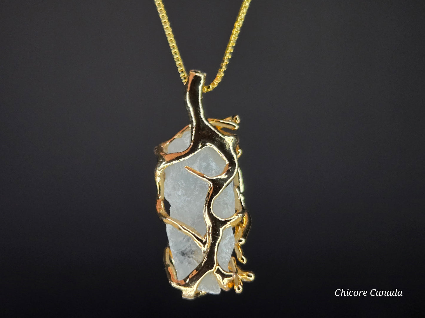 Ethereal Handmade Raw Celestite Pendant with 925 Sterling Silver Adjustable Necklace