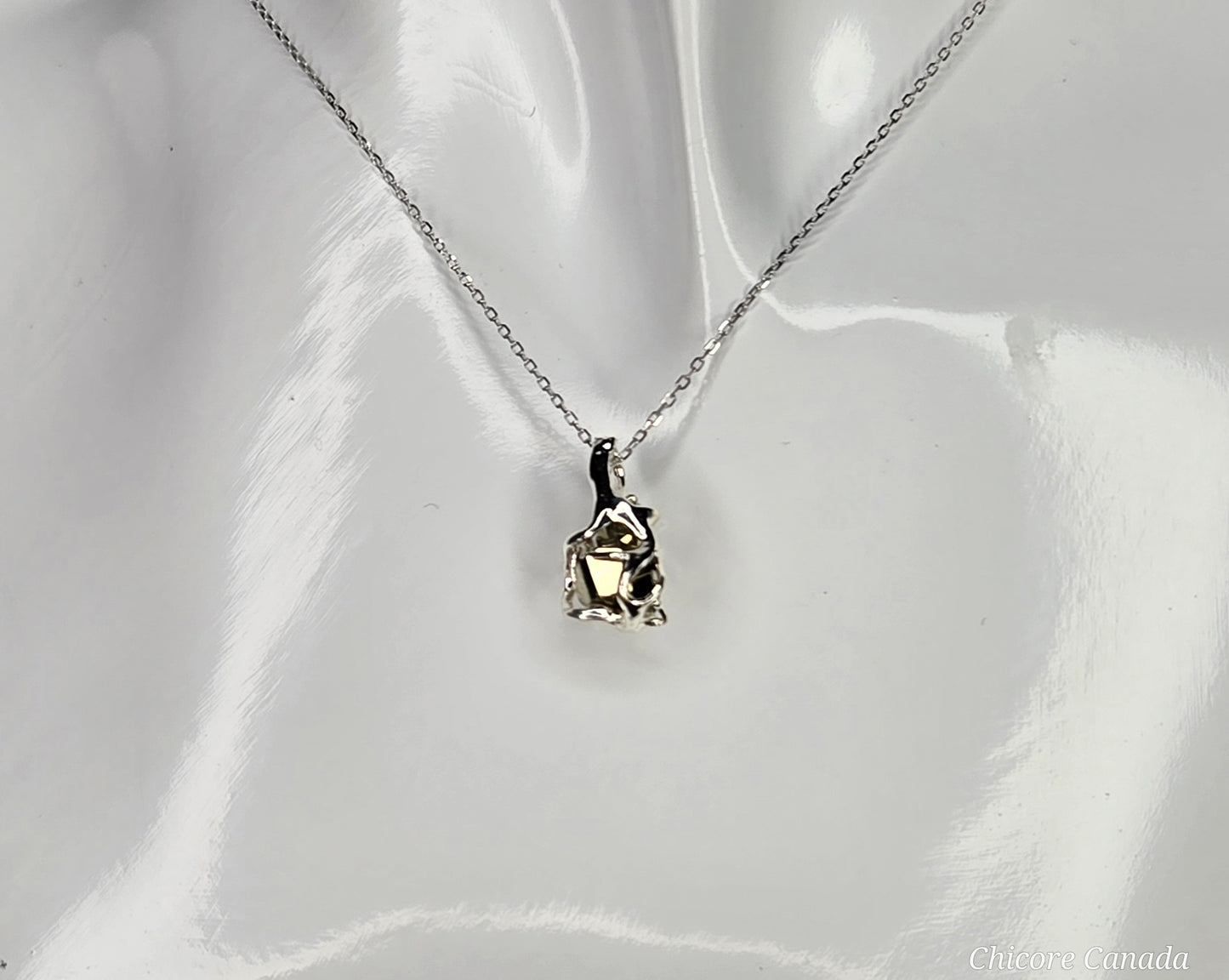 Bold & Brilliant: Raw Pyrite Crystal on 925 Silver Adjustable Necklace
