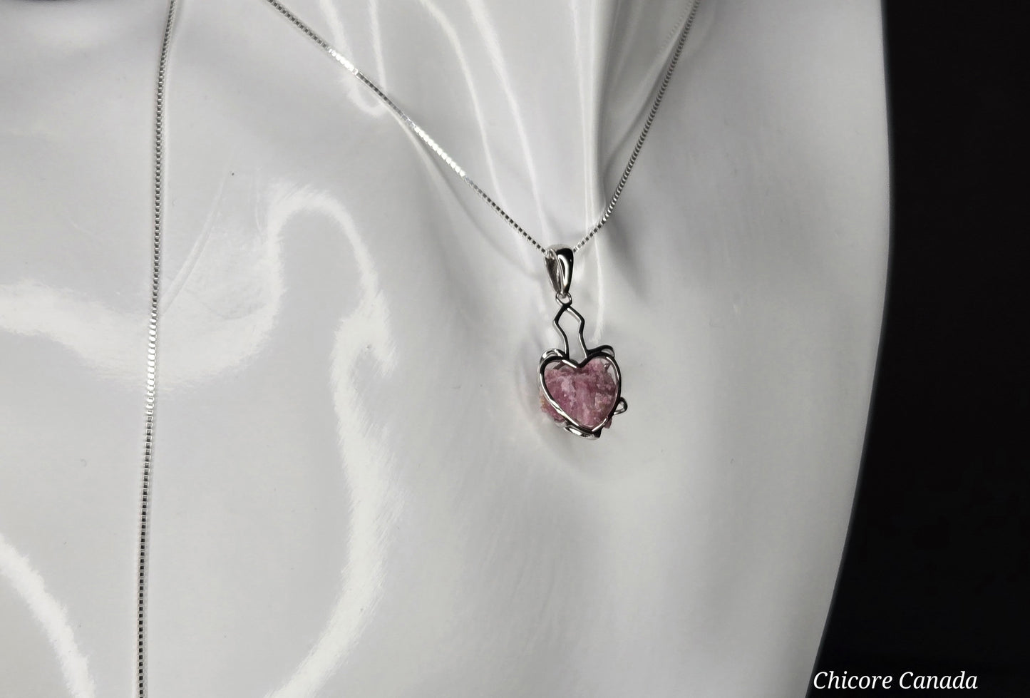 Eternal Love: Handmade 925 Sterling Silver Pink Tourmaline Heart Pendant with Adjustable Necklace