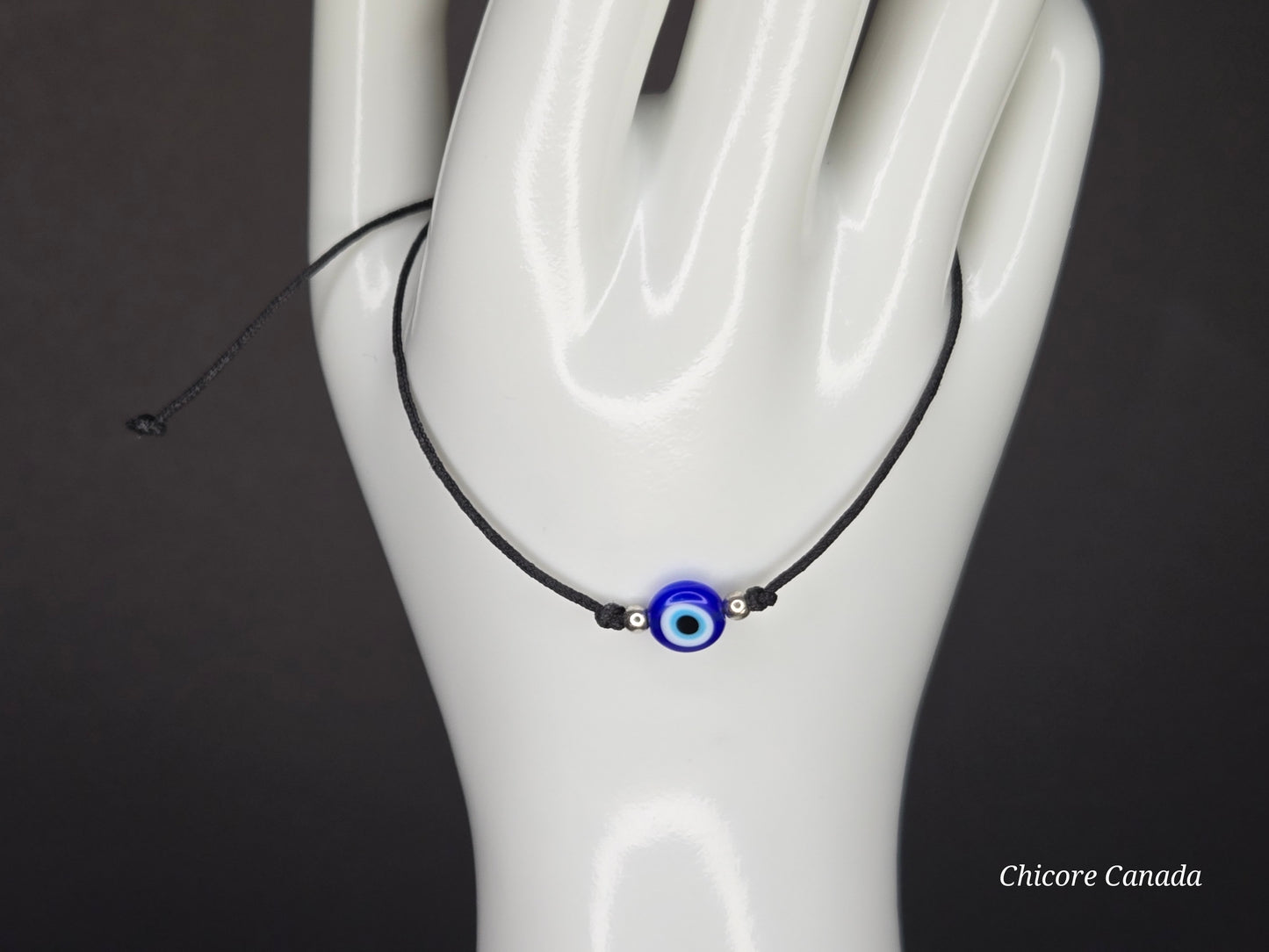 Minimalist Evil Eye Adjustable Bracelet – Subtle Protection, Effortless Style