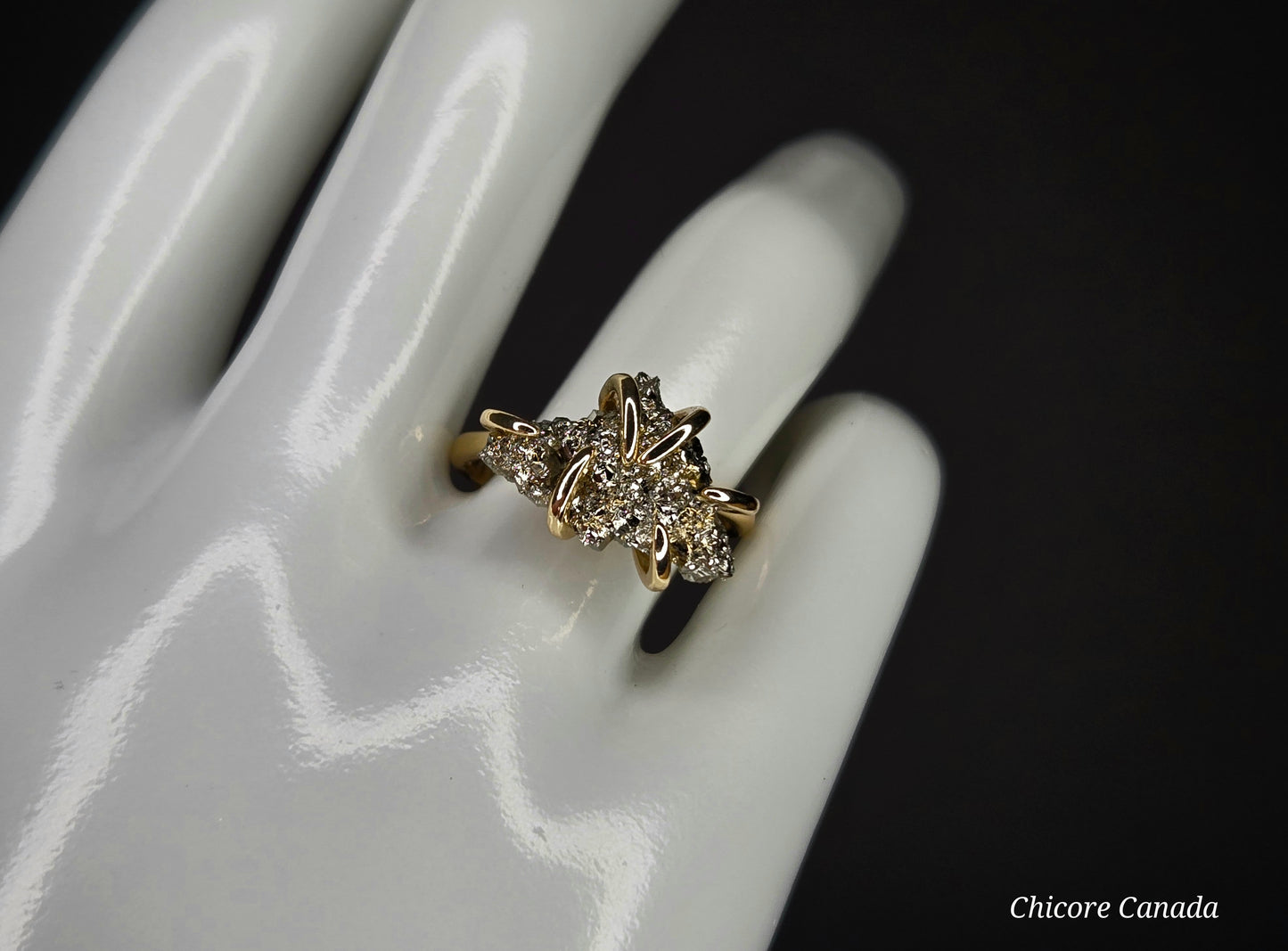 Handmade Raw Pyrite Ring – Bold, Elegant, and Naturally Radiant Statement Jewelry