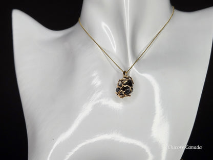 Handcrafted Black Obsidian Power Pendant – 925 Sterling Silver Adjustable Necklace