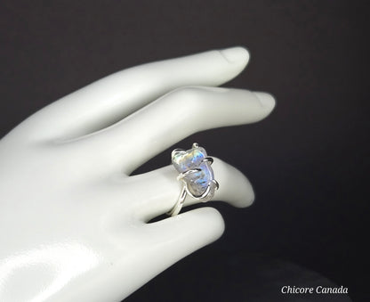 Adjustable Moonstone Ring – Silver Tone