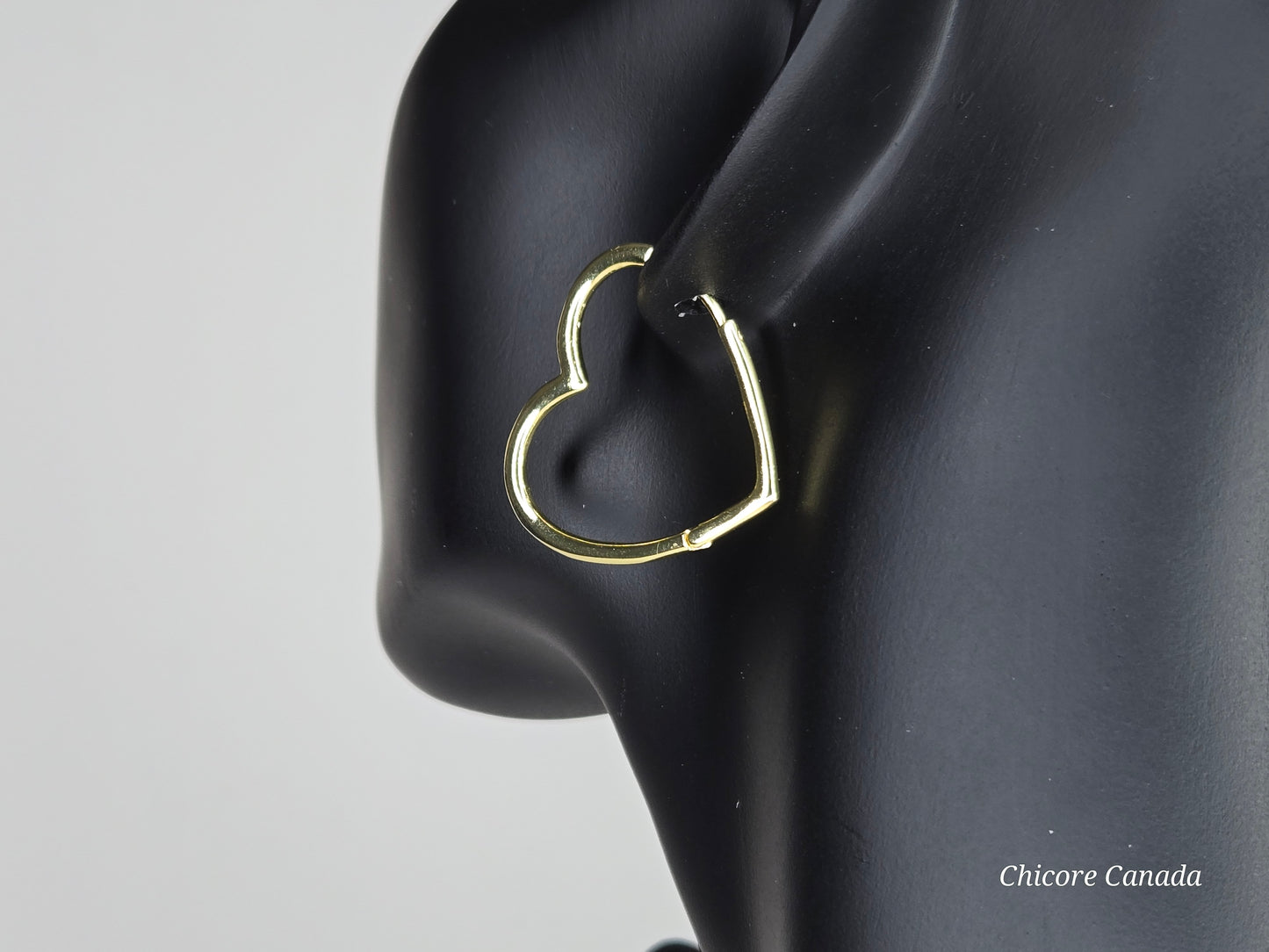Sterling Silver Heart-Shaped Hoop Earrings – Elegant & Timeless