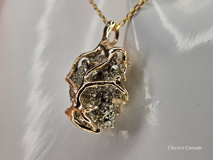 Abundance & Strength: Raw Pyrite and Sterling Silver Necklace