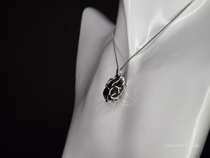 Obsidian Energy Pendant – Sterling Silver Adjustable Necklace