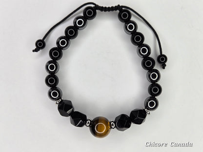 Guardian Energy Bracelet – Tiger’s Eye, Obsidian & Hematite Stones