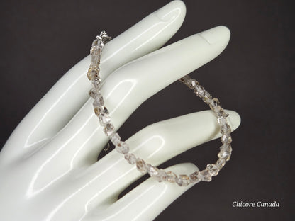 Adjustable Delicate Herkimer Diamonds Raw Bracelet
