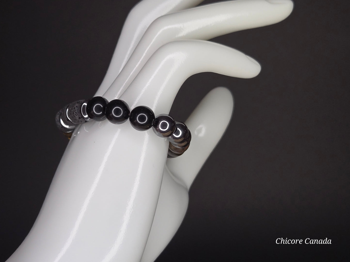 Handmade Natural Tiger’s Eye, Obsidian & Hematite Protection Bracelet