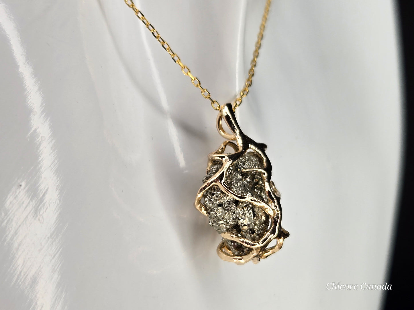 Abundance & Strength: Raw Pyrite and Sterling Silver Necklace