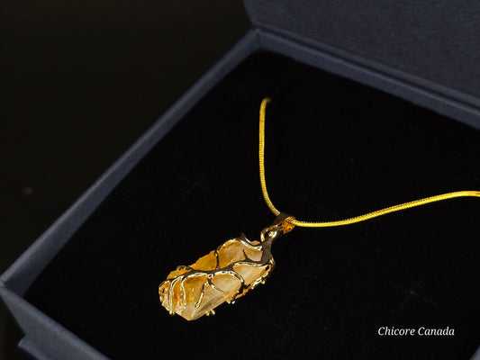 Collier pendentif en citrine brésilienne : beauté naturelle
