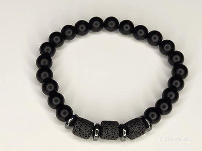 Bracelet Onyx Noir pour Lui | Accessoire Homme Raffiné et Intemporel