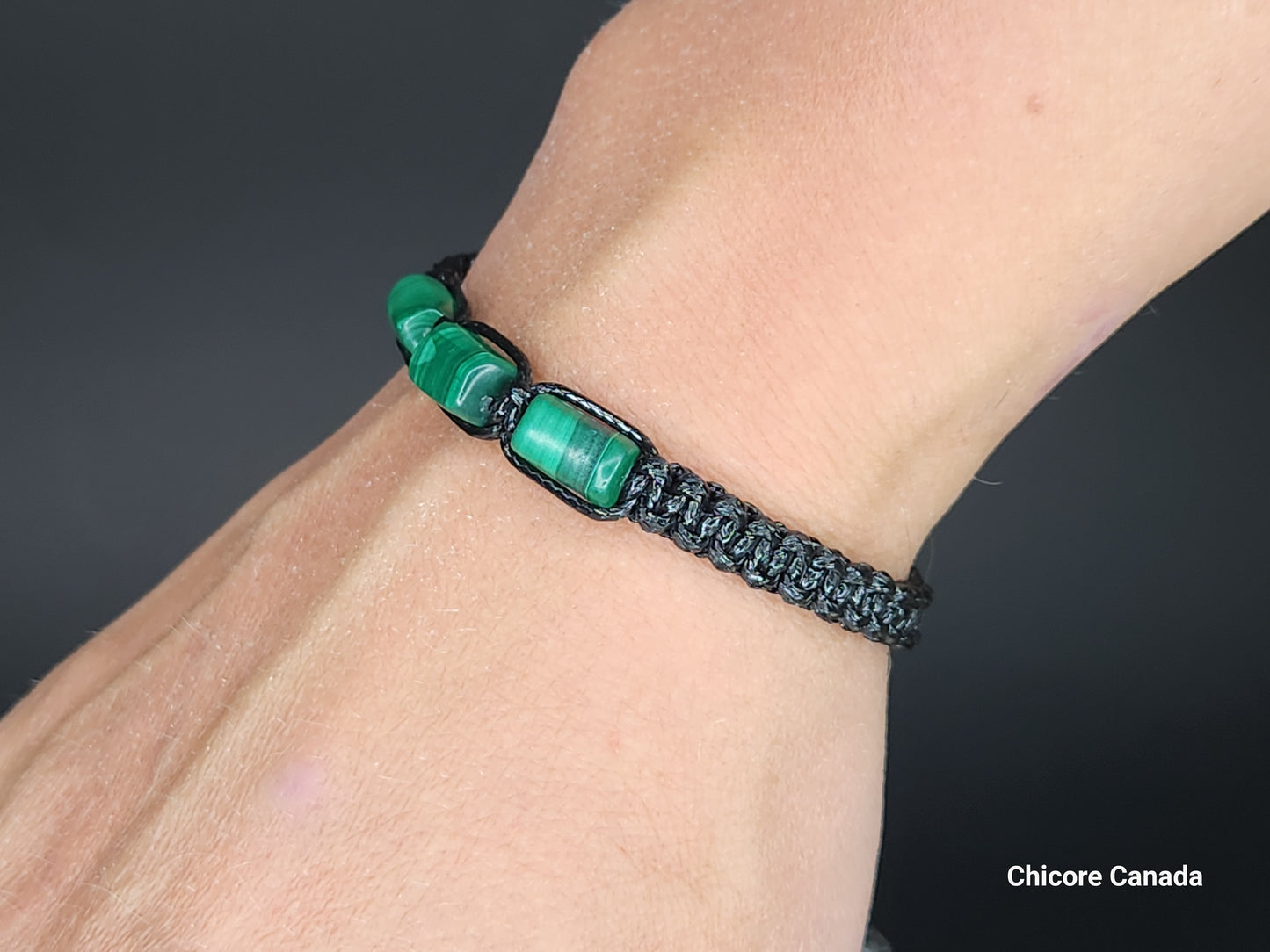 Bracelet élégant en malachite verte