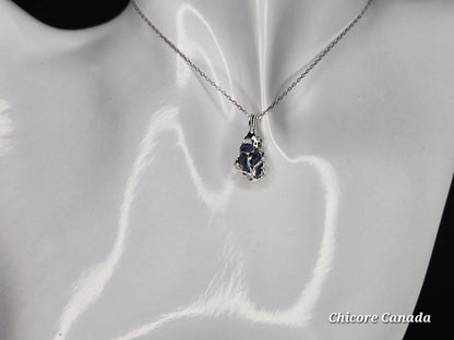 Handmade Raw Rainbow Pyrite Pendant – Adjustable 925 Sterling Silver Necklace for Strength & Style