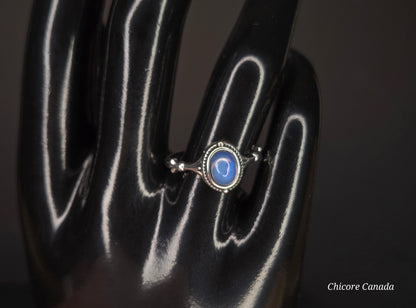 Celestial Glow: 925 Sterling Silver Adjustable Aurora Opal Ring