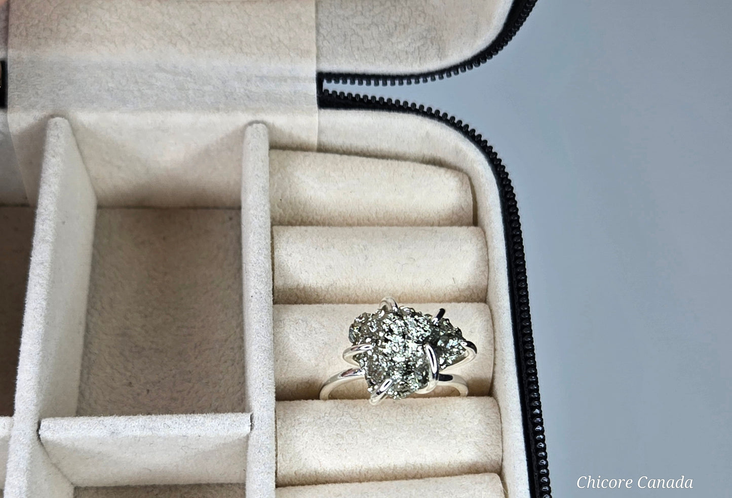 Adjustable Band & Sophisticated Shine - 
Raw Pyrite Power Ring