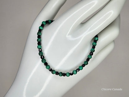 Malachite & Black Tourmaline Bracelet – Handcrafted Shield for the Soul