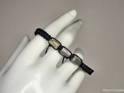 Labradorite Adjustable Bracelet for Him – Stone of Strength, Intuition & Protection