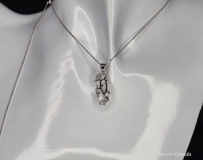 AAA Grade Raw Herkimer Diamond Pendant – Handmade Crystal Necklace with Adjustable 925 Sterling Silver