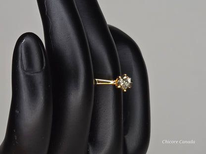 Bague ajustable en pyrite brute faite à la main en argent sterling 925 – Design luxueusement délicat