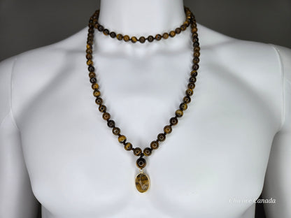 Men’s Tiger’s Eye Pendant Necklace – Strength, Courage & Protection