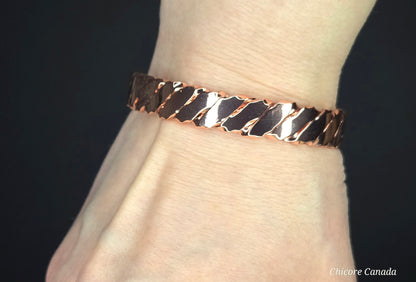 Elegant Twisted Solid Copper Magnetic Healing Bracelet – Handcrafted Wellness Jewelry